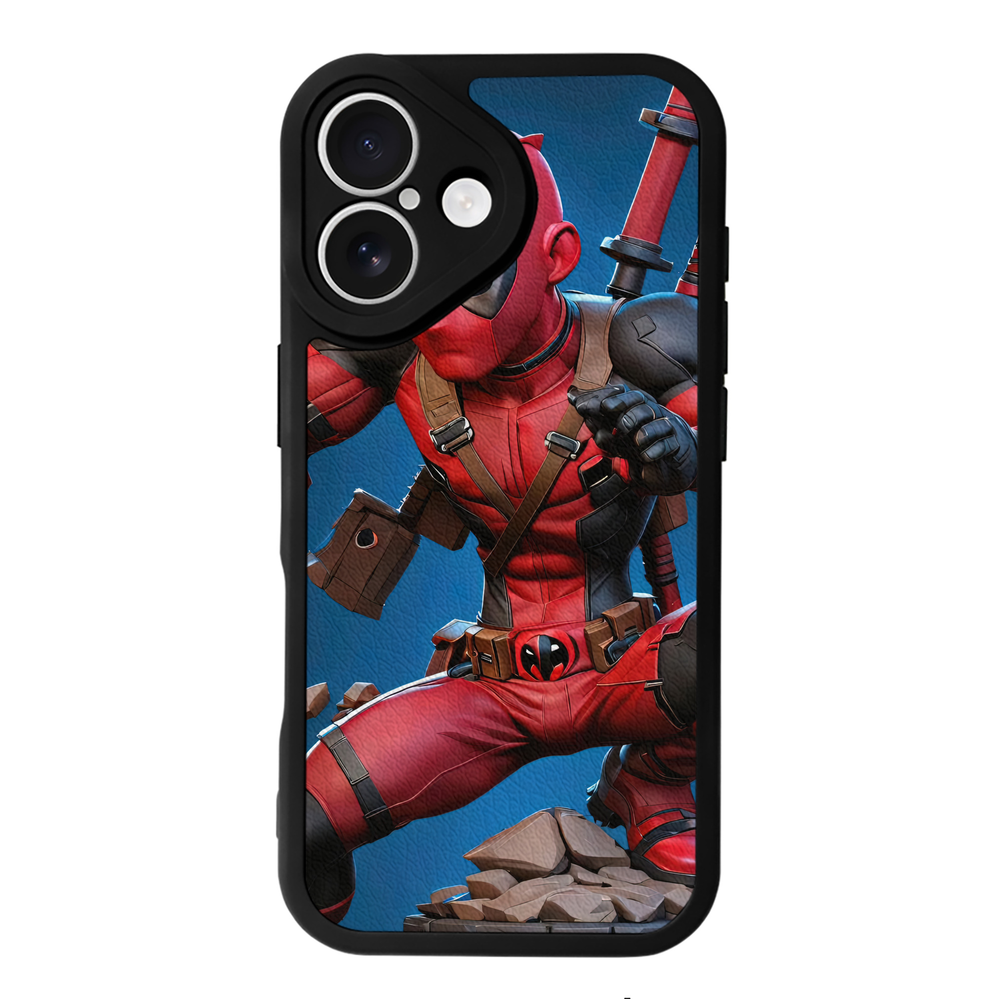 （画像用） Deadpool デッドプール 【iPhone 16シリーズ対応】シリコンスマホケース（レザー調） 材質：シリコン